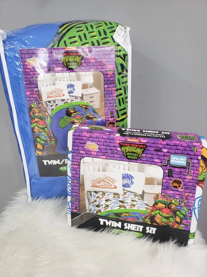 NUEVO Juego de sábanas y edredón doble reversible Teenage Mutant Ninja Turtles TMNT Foto 1 de 4