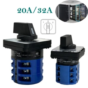 LW26-20A 32AMP 3-Position Rotary Selector Universal Rotary Cam Changeover Switch - Picture 1 of 22