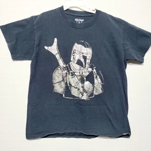 M Mandalorian Star Wars Black Kid's T-shirt Medium (10-12) - Picture 1 of 5