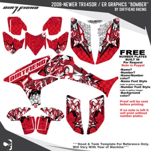 Calcomanía TRX450R Graphics 08-Más nueva bombardero rojo envoltura completa Honda TRX 450R ATV - Imagen 1 de 5