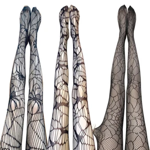 Punk Ladies Black Sexy Tights Halloween Spider Series Hollow Fishnet Pantyhose « - Picture 1 of 15