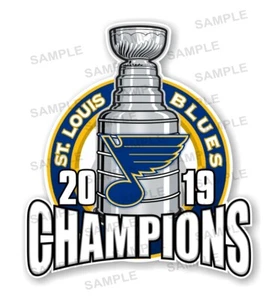 St Louis Blues 2019 Champions Large Size Precision Cut Decal - Picture 1 of 1