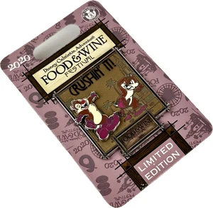 Disney Parks Silber 2020 LE DCA Food and Wine Festival Chip Dale Crushin It Pin - Bild 1 von 3