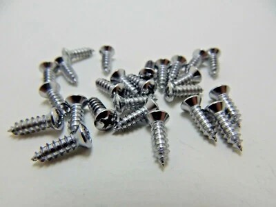 8 X 1/2  CHROME  PHILLIPS  OVAL # 6  HEAD  TRIM  SCREWS Foto 1 de 4