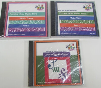 Music Theory Printable Books Level 1 & 2 +Junior Musicianship Fun Music Co CDrom - Image 1 of 4