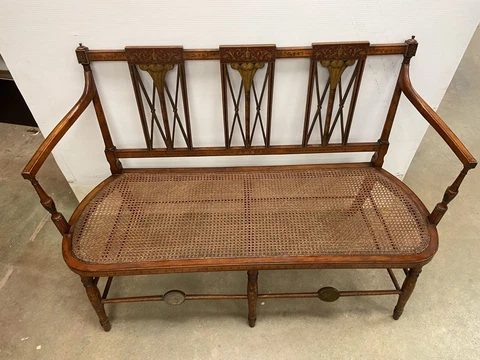 Sheraton Folk Paint Decorated Settee in manner of Renshaw/Barnhart Cover