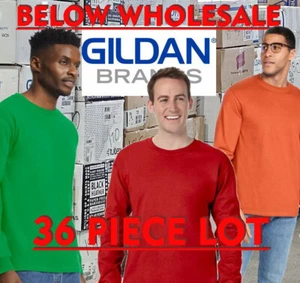 Below WHOLESALE Blank long sleeve T-Shirt - 36 4xl GILDAN 2400 Bulk Lot - Picture 1 of 5