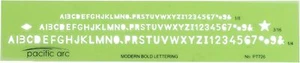 Pacific Arc Modern Bold Lettering Template Guide, with 1/8 to 1/4 Inch Letters - Picture 1 of 6