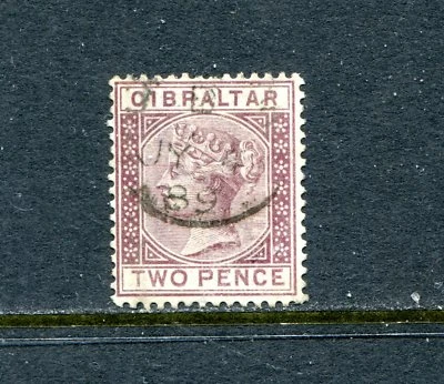 GIBRALTER 12, 1886-1898 2p BRN VIOLET VICTORIA, USED (GIB849K) - Image 1 of 2