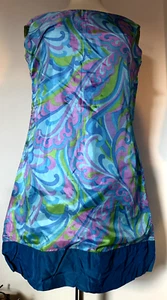 70er Jahre TRUE VINTAGE KLEID. Größe 12. SEIDIGE HAPTIK. HAND MADE - Bild 1 von 4
