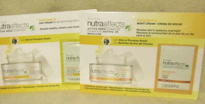AVON-NUTRA EFFECTS -RADIANCE- ( 8 ) NIGHT-CREAM + ( 4 ) DAY CREAM SAMPLES NEW - Image 1 of 4