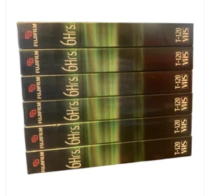 Sealed 6 Pack Fujifilm 6 Hrs T-120 VHS Tapes Standard Grade Video NOS Fuji Film - Picture 1 of 6