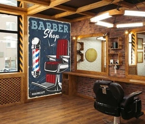 3D Roter Stuhl C691 Haarschnitt Barber Shop Tapete Wandbild Fototapete Vera 23 - Bild 1 von 11