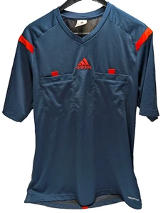 Adidas referee jersey, dark blue and red, shot sleeves, size Medium, preowned - Picture 1 of 13