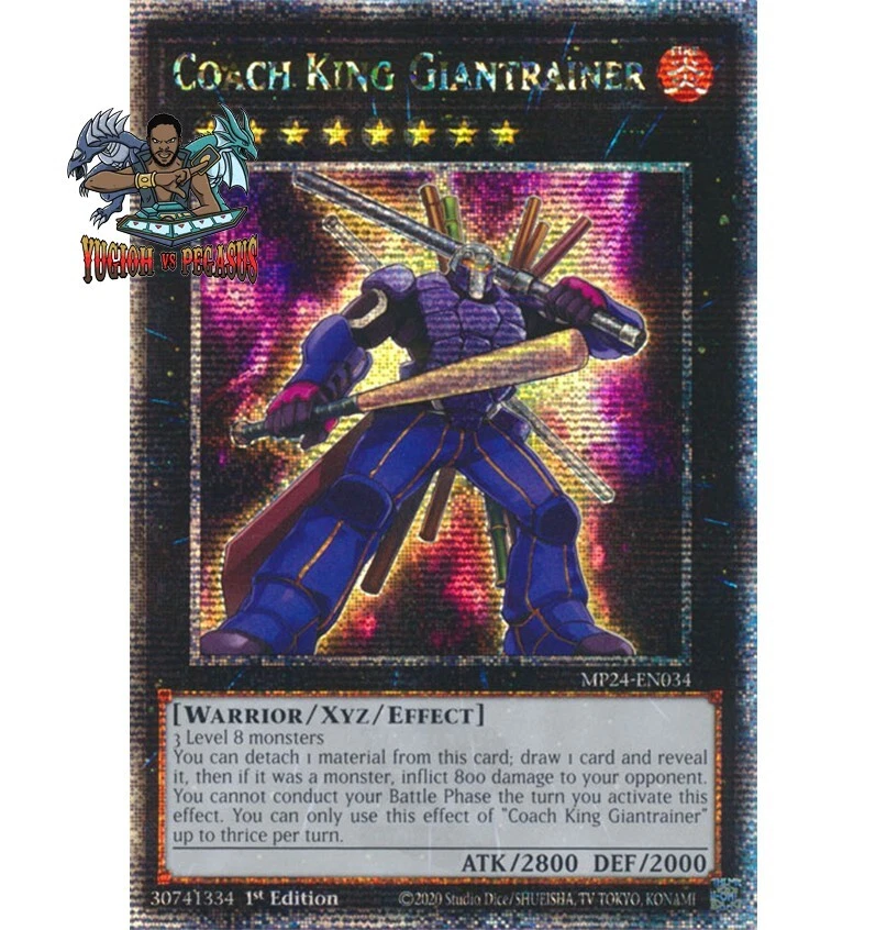 Yugioh! 1x Coach King Giantrainer MP24-EN034 Quarter Century Secret Rare NM - Image 1 of 1