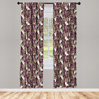 Floral Curtains 2 Panel Set Leafy Plants And Wild Flora