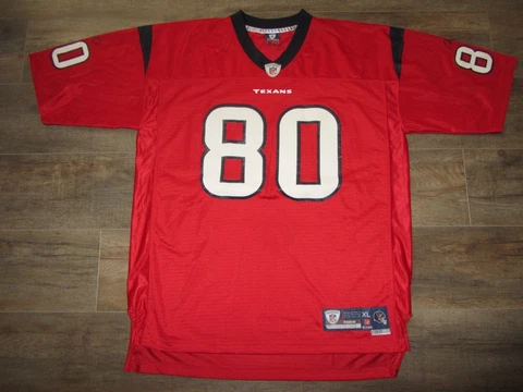 Houston Texans Andre Johnson Reebok NFL Football Jersey Red Team XL Sewn Vintage Cover