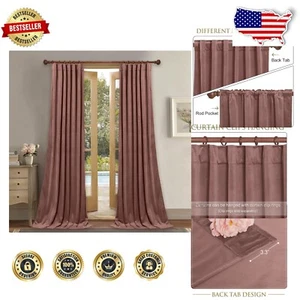 Plush Velvet 108" Long Wild Rose Curtains for Light Blocking & Room Aesthetics - Picture 1 of 9