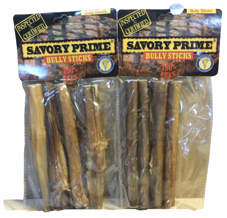 2 Pack Savory Prime 5” Bully Stick 4ct 100% Beef Dog Treats(D7) - Image 1 of 1