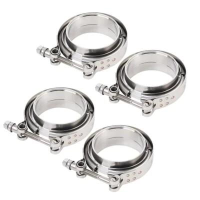 2.25" V Band Clamp With Flange Male Female Stainless Steel Joins 2.25" OD 4Pcs - Image 1 of 4