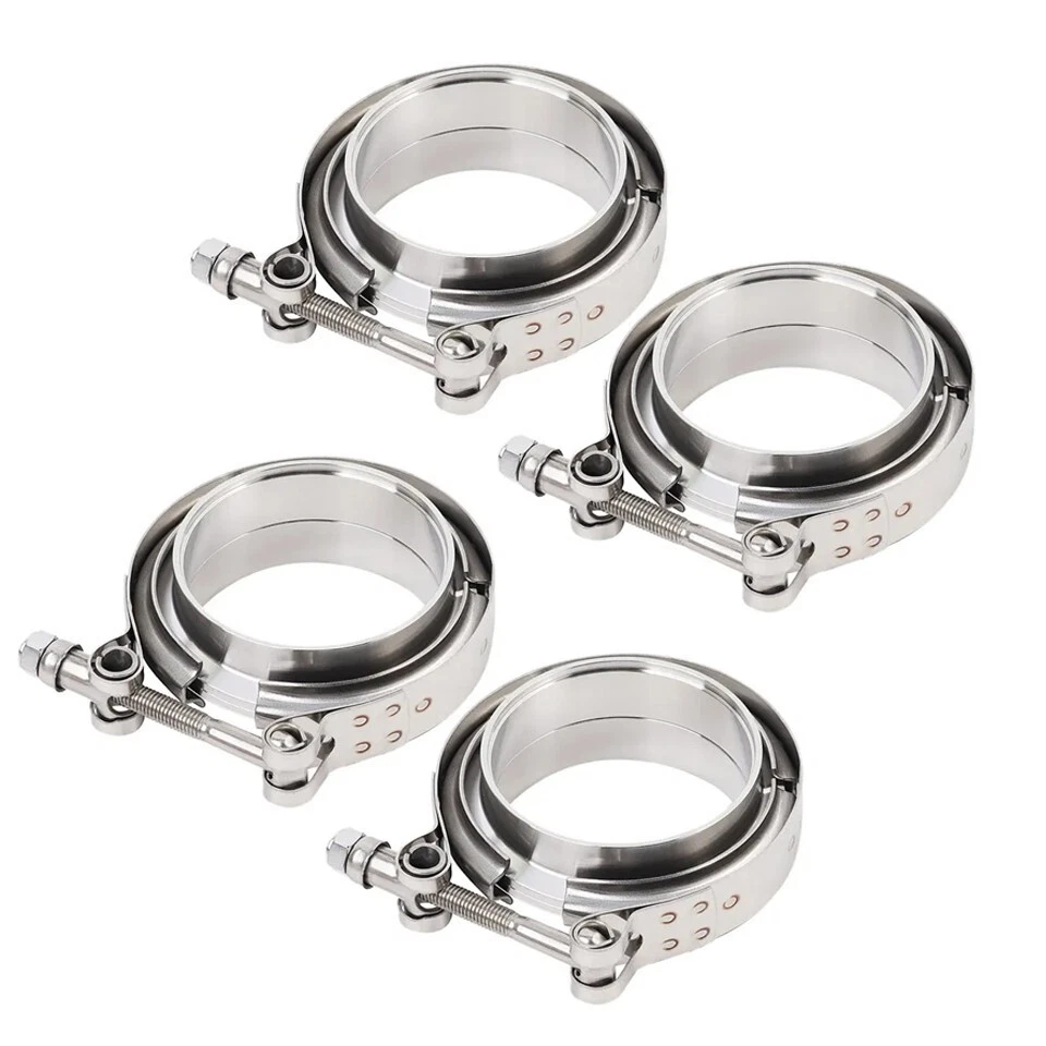 2.25" V Band Clamp With Flange Male Female Stainless Steel Joins 2.25" OD 4Pcs - Image 1 of 4