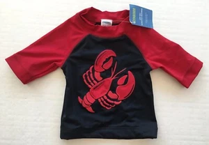 NWT Gymboree Size 6-12 Months Lobster Rash Guard Swim Shirt Red Navy - Picture 1 of 1