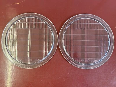 1926 OAKLAND PONTIAC 8 1/8"  FANCY HEADLIGHT LENS PAIR ALPHECO - Image 1 of 4