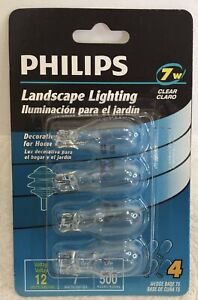 Phillips Landscape Lighting 4-pack 7w 12volts Wedge Base T5 Clear Bulbs
