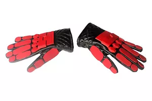 Halloween Cosplay Kostüm Zubehör Soldat 76 schwarz rot Kunstleder Handschuhe - Bild 1 von 6