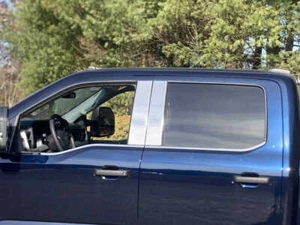 Polished Window Sill Trim Set 4pc fits 2023-2025 Ford F-250 Super Duty Crew Cab - Picture 1 of 3