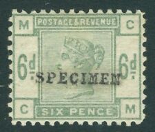 SG 194 Spec k26t 6d dull green, perf 12, overprinted specimen, type 9. Fine...