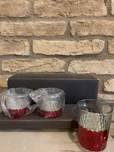 Restoration hardware faceted red metallic votive holder Christmas Decor New - Picture 1 of 3