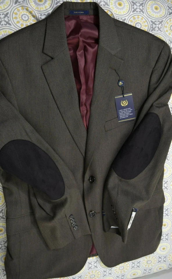 Blazer Abrigo Deportivo Club Room Para Hombre Tweed Parche en el Codo Marrón 40S 🔥🔥 Foto 1 de 4