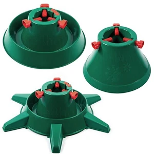 UNIQUE Xmas Christmas Tree Stand Base Real HEAVYDUTY Water Reservoir Round GREEN - Picture 1 of 23