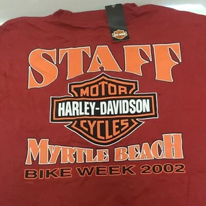 (VTG) 2001 HD Harley Davidson T-Shirt Brandneu Staff Myrtle Beach SC Größe XL. - Bild 1 von 10