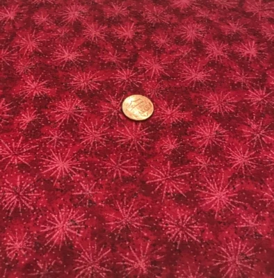 Tonal Red With Bursts Allover * 100% Cotton Remnant * 8" x 22" * Unbranded - Image 1 of 3
