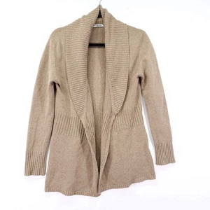 Autumn Cashmere Ribbed Drape Cardigan Size Small Open Front Nep Beige Sweater - Picture 1 of 13