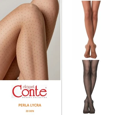Conte Perla Lycra Polka Dots Style transparente Strumpfhose 20 DEN Strumpf... - Bild 1 von 4