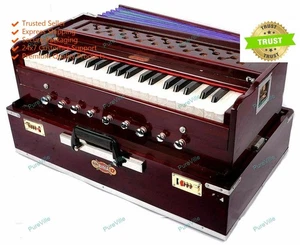 New Bina Original Professional 9 Stopper Portable Teak Harmonium with Bag - Picture 1 of 11
