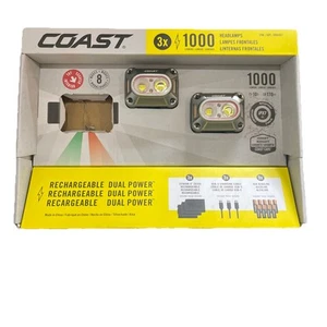 COAST (2 Pack) CH1000R 1000 Lumens Dual Power Headlamp 8 light Modes IPX7 - Picture 1 of 4