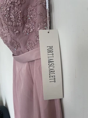 NEW BLUSH PINK MAUVE FORMAL BRIDESMAID LONG DRESS PORTIA & SCARLETT 10-12 BEXLEY - image 1 of 4