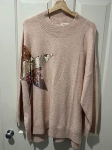 Taking Shape Virtuelle Pink Star Knitted Jumper - size 18-20 - Picture 1 of 4