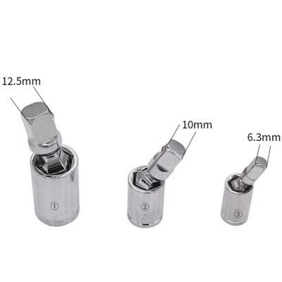 3sizes Socket Joint Steel Ratchet Angle Extension Bar Adapter Tool Set - Image 1 of 3
