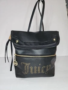Juicy Couture Mini Rucksack schwarz Nieten Anhänger Taschen verstellbar klein - Bild 1 von 15