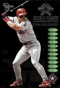 1998 SkyBox Dugout Axcess #15DH Ivan Rodriguez Double Header - Picture 1 of 2