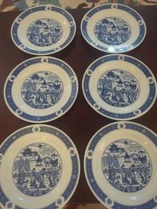 Vintage Asian Blue Willow Teller 20 cm. Von Han Dan (Made in China) 6er Set - Bild 1 von 9