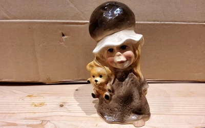 Young Girl Hugging Teddy Kingston Pottery Hull England Vintage - Image 1 of 4