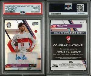 2023 Topps Finest Chrome Euro 2024 Arda Guler Turquía refractor automático PSA 10 - Imagen 1 de 1