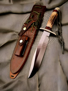 Handmade rare Randall Grind Sportsman Stag Replica Bowie Knife W/Sheath | Hunter - Picture 1 of 6