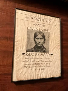 Vintage WANTED DEAD or ALIVE The APACHE KID $500 Arizona 1887 - Bild 1 von 7